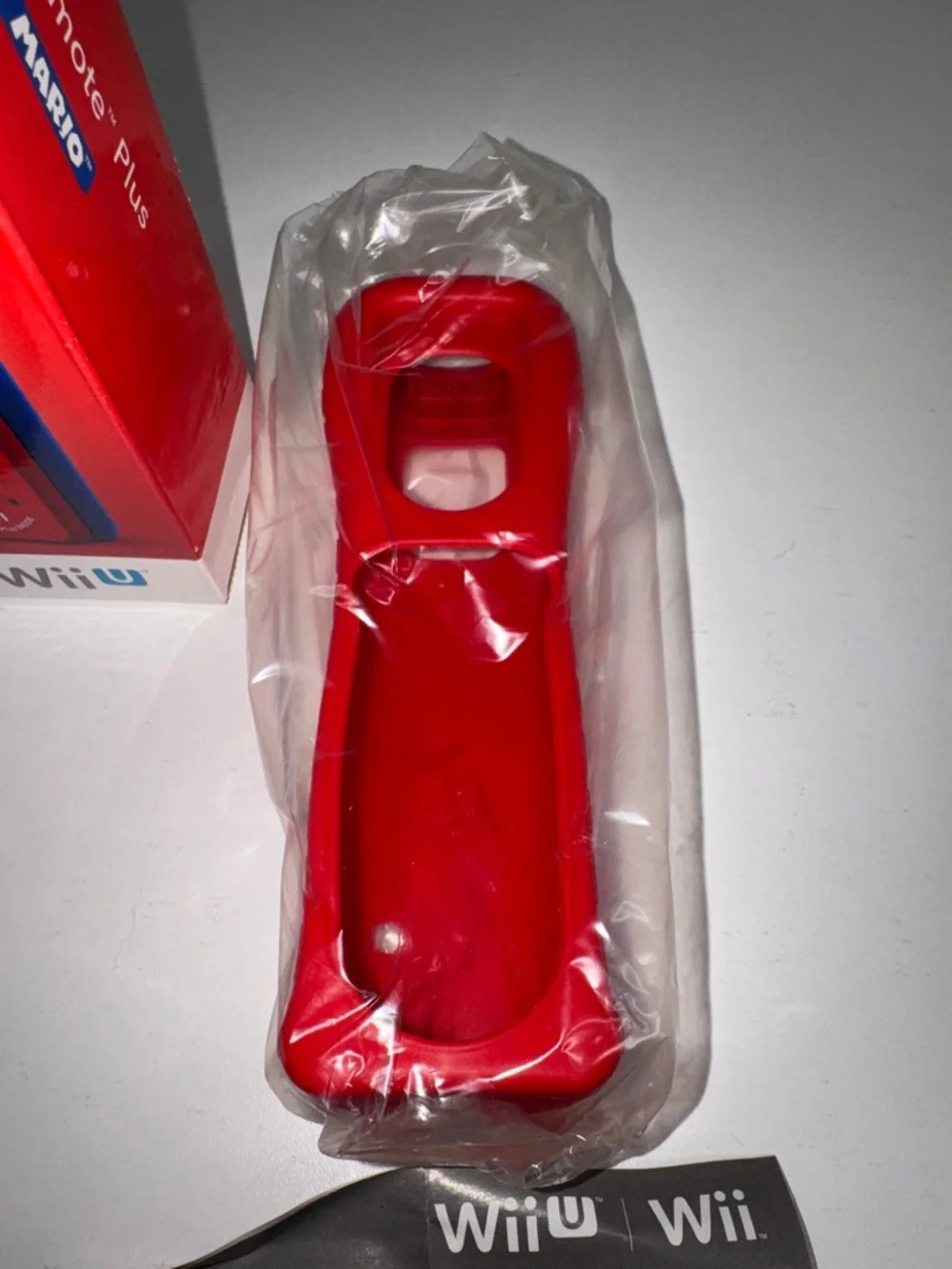 Nintendo Wii Remote Plus Mario Red + Black Silicone Covers Bundle